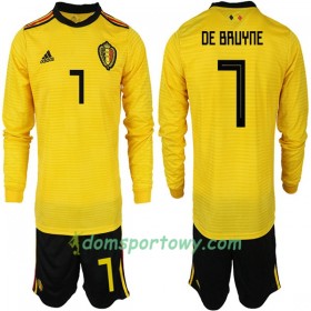 Koszulka Belgia DE BRUYNE 7 Dziecięcy Wyjazdowe Koszulki Piłkarskie Mistrzostwa Świata 2018 Długi Rękaw